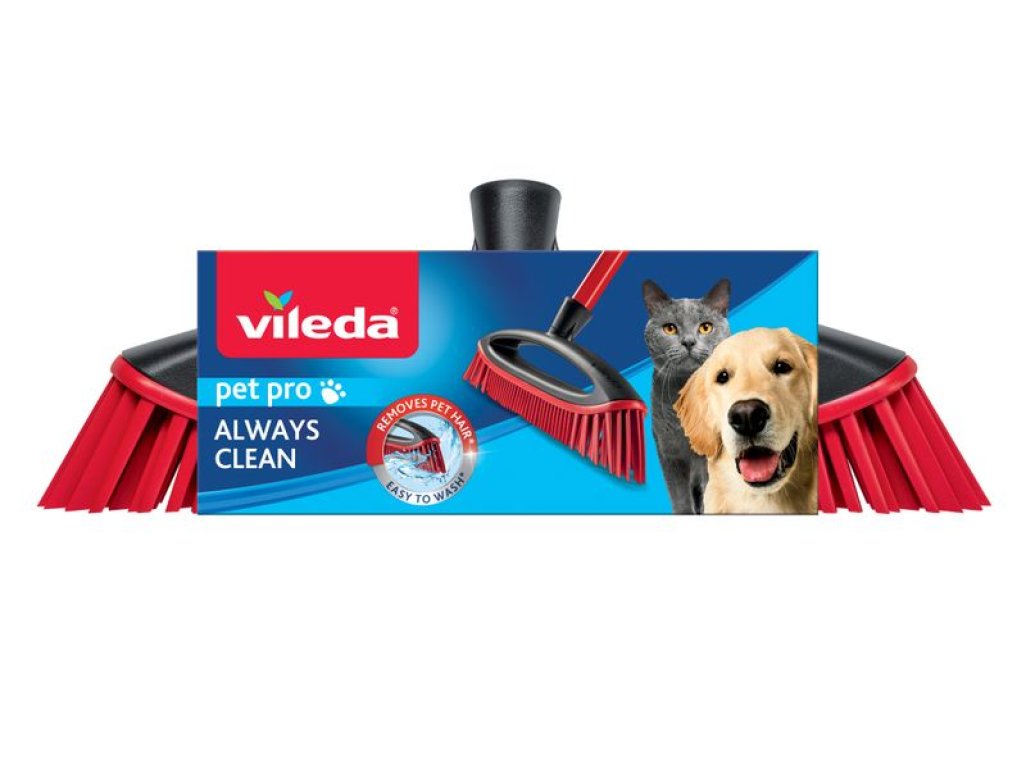 Metla Vileda Always Clean Pet Pro, mäkké gumové štetiny