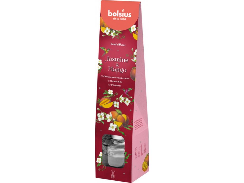 Difuzér Bolsius Floral Fusion Jazmín a Mango, vonný, 30 ml